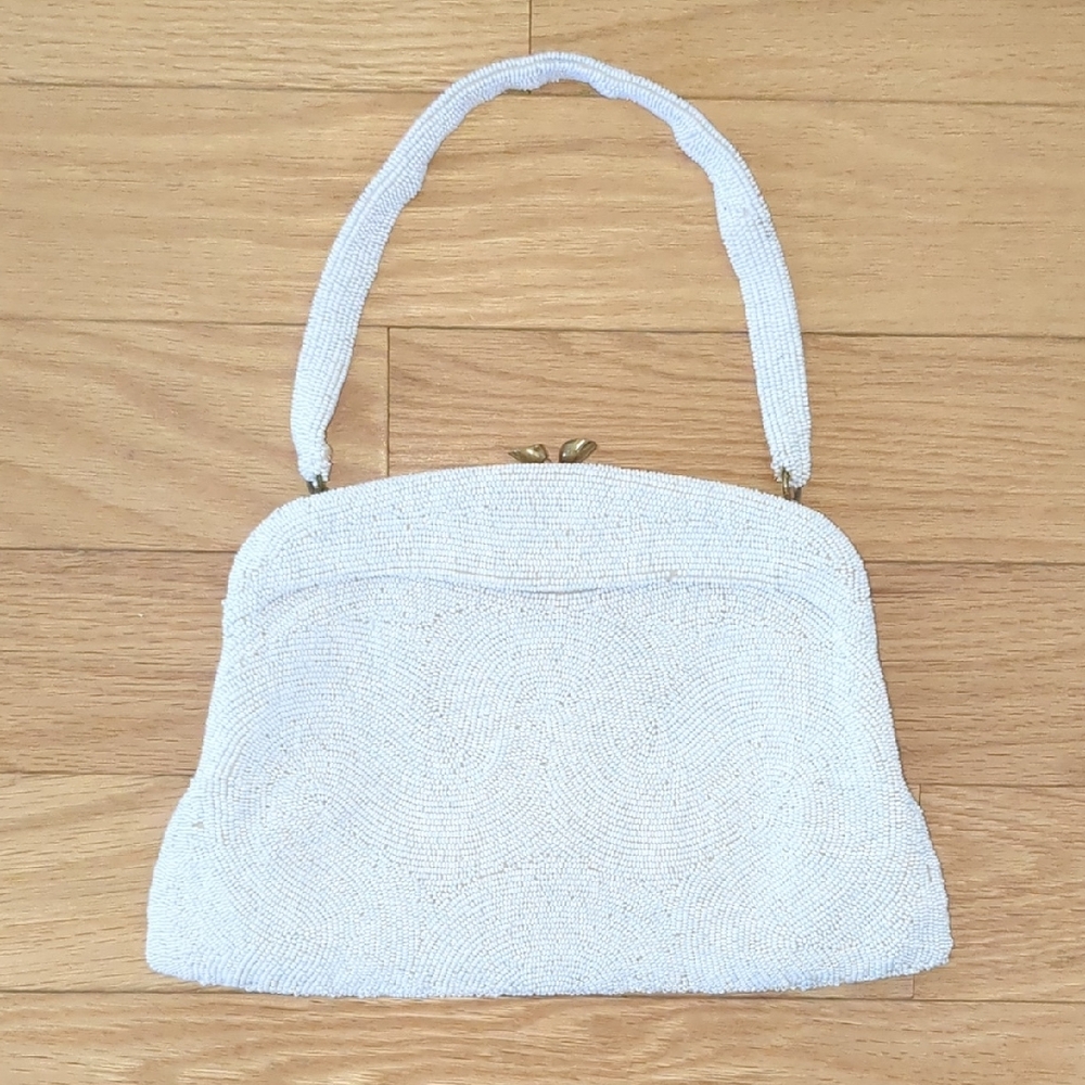 Walborg Cream Beaded Women's Clutch Bag